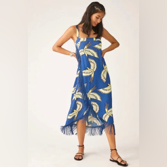 ISO Farm Rio Bird of a Feather Fringe Wrap Midi Dress. Not for sale. ISO - Picture 2 of 2